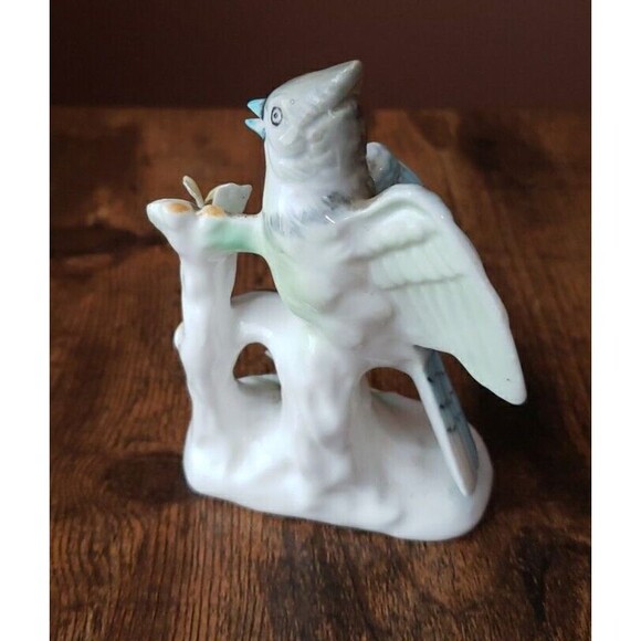 Vtg Ardalt Lenwile BLUE JAY Bird Figurine Verithin Porcelain Small Japan 6868 - Picture 4 of 13